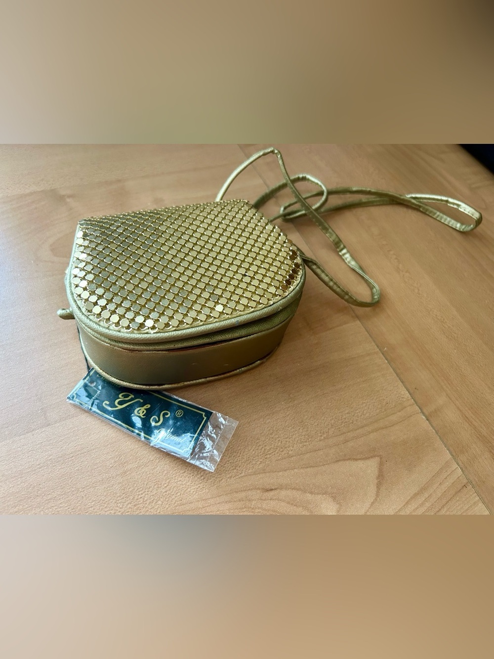 New Y & S vintage evening bag purse/ crossbody 1980’s gold